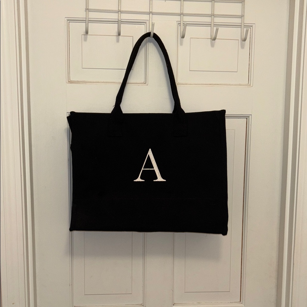 Black Tote Bag with Monogram